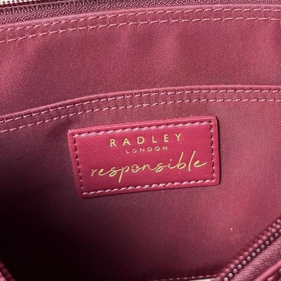 Radley London Pocket Essentials Responsible Maroon Nylon Zip Top Crossbody Bag - Picture 13 of 16